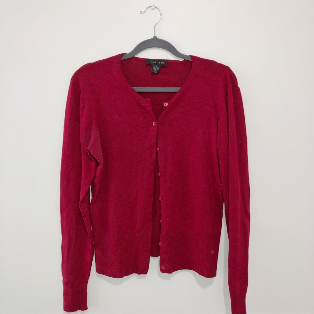 Harold's Silk Cardigan in Red